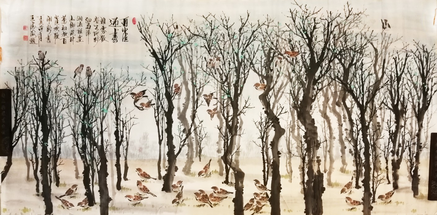 百雀迎春