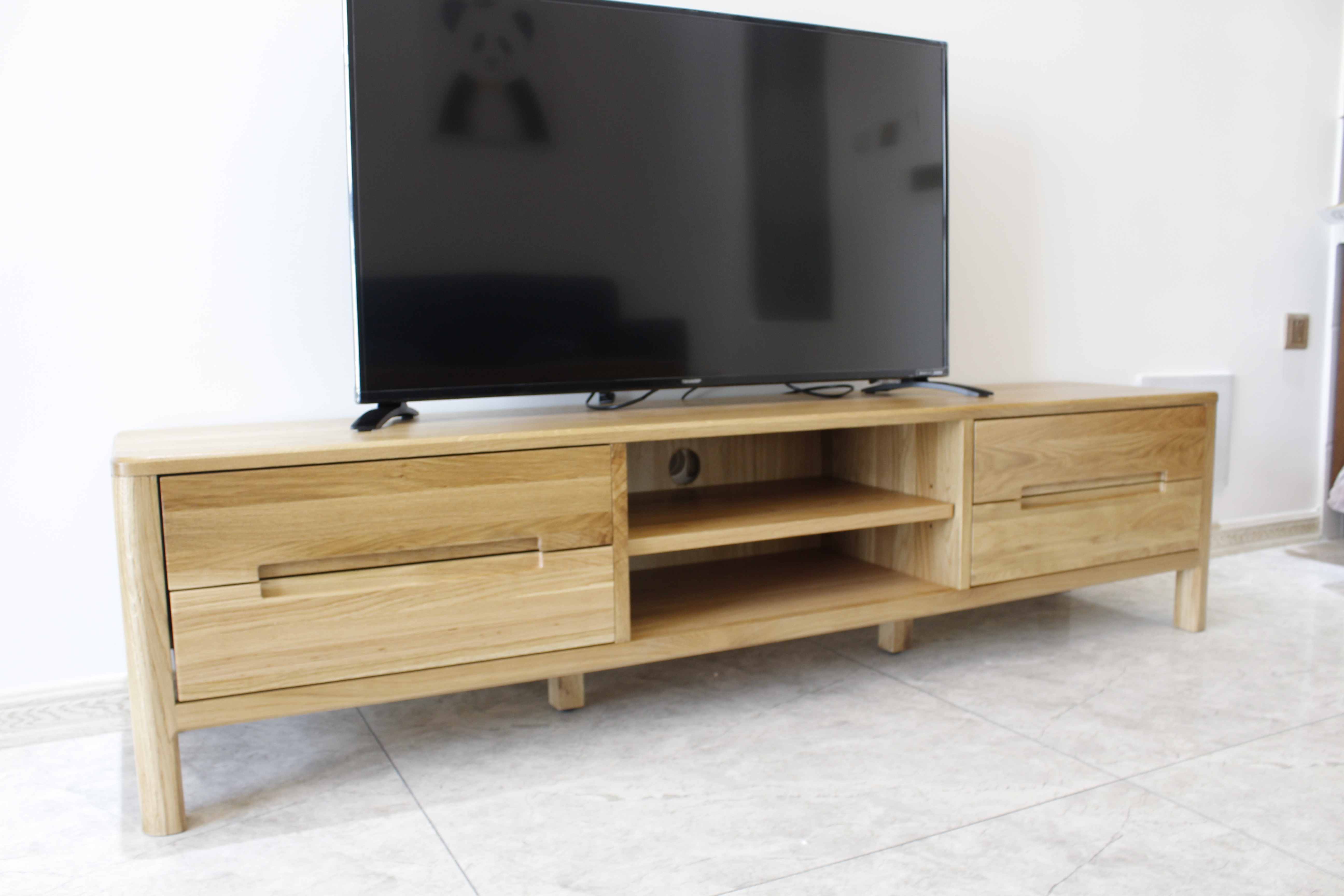 北欧风格白橡木流云电视柜